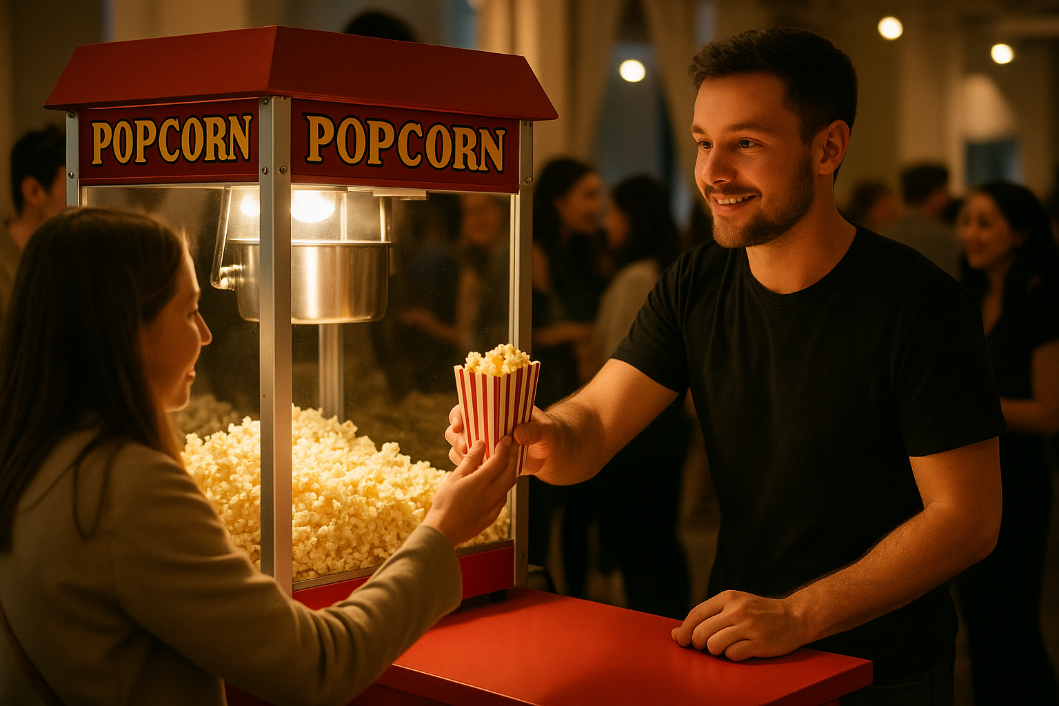 hyr en liten popcornmaskin